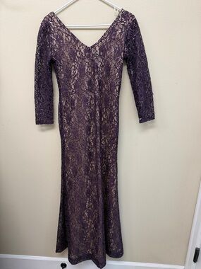 Marina Women’s Purple Lace Sequins Dress Sz6